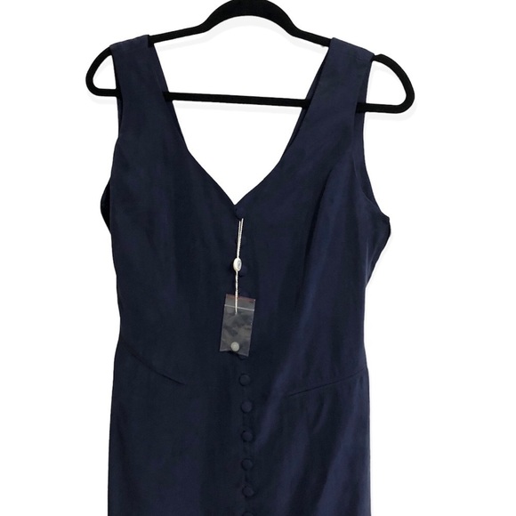 Dine front button up slit back tie midi dress - Picture 2 of 7